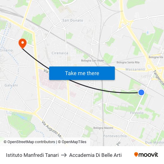 Istituto Manfredi Tanari to Accademia Di Belle Arti map