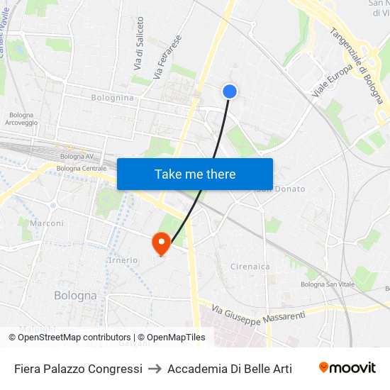 Fiera Palazzo Congressi to Accademia Di Belle Arti map