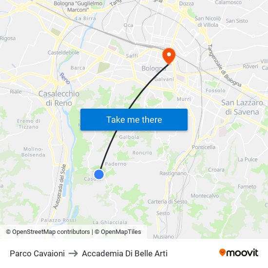 Parco Cavaioni to Accademia Di Belle Arti map