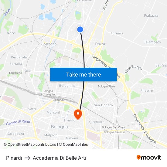 Pinardi to Accademia Di Belle Arti map