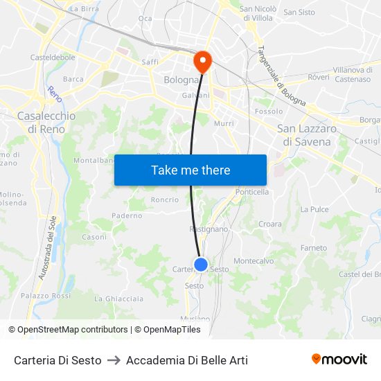 Carteria Di Sesto to Accademia Di Belle Arti map