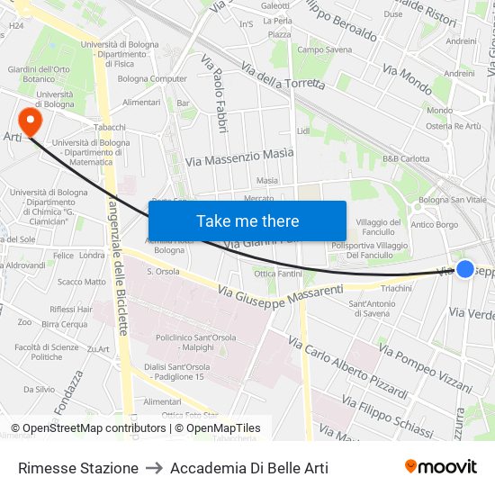 Rimesse Stazione to Accademia Di Belle Arti map