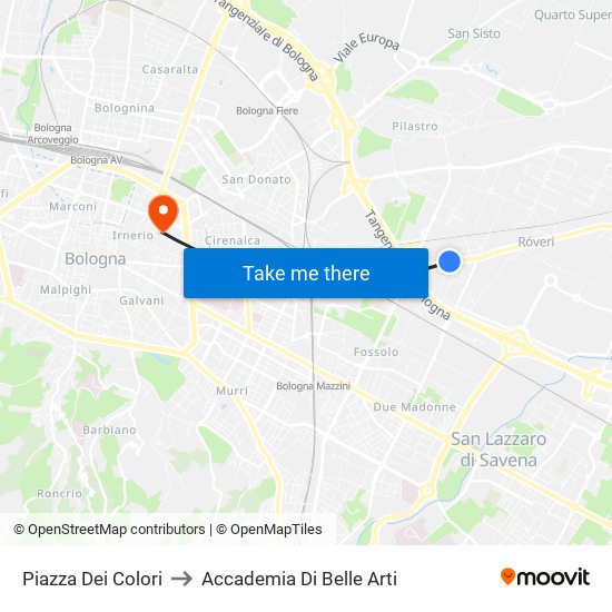 Piazza Dei Colori to Accademia Di Belle Arti map