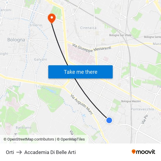 Orti to Accademia Di Belle Arti map