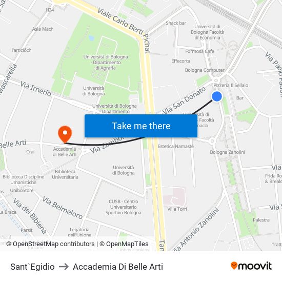 Sant`Egidio to Accademia Di Belle Arti map