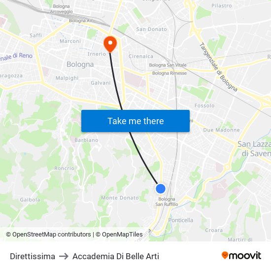 Direttissima to Accademia Di Belle Arti map