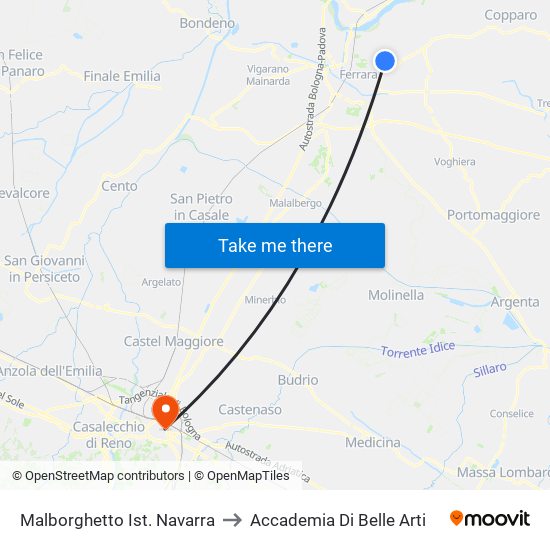 Malborghetto Ist. Navarra to Accademia Di Belle Arti map