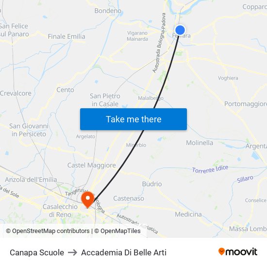 Canapa Scuole to Accademia Di Belle Arti map