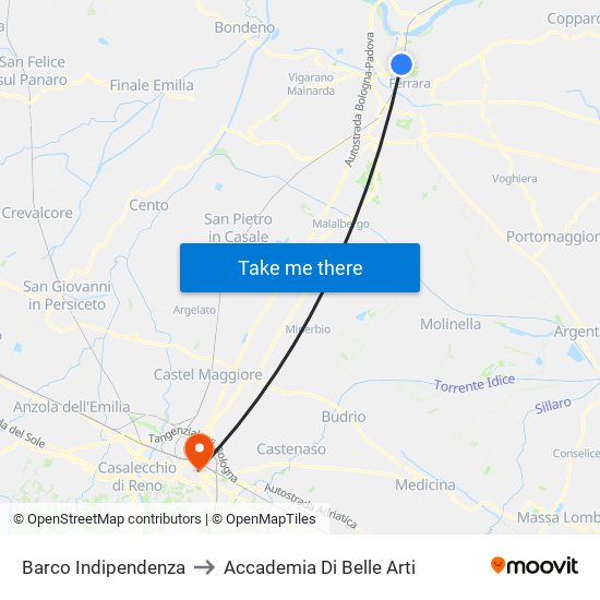 Barco Indipendenza to Accademia Di Belle Arti map