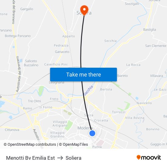 Menotti Bv Emilia Est to Soliera map
