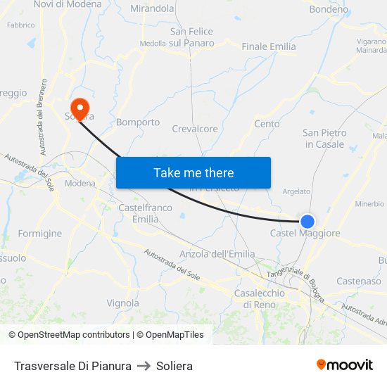 Trasversale Di Pianura to Soliera map
