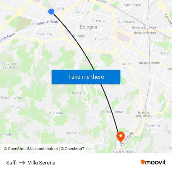 Saffi to Villa Serena map