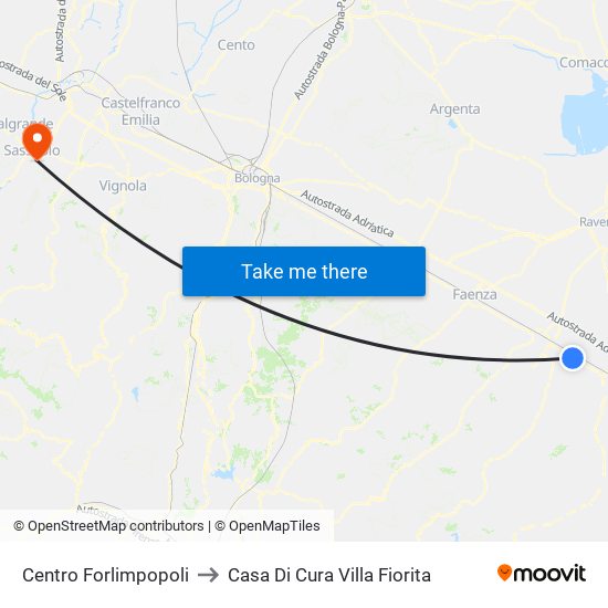 Centro Forlimpopoli to Casa Di Cura Villa Fiorita map