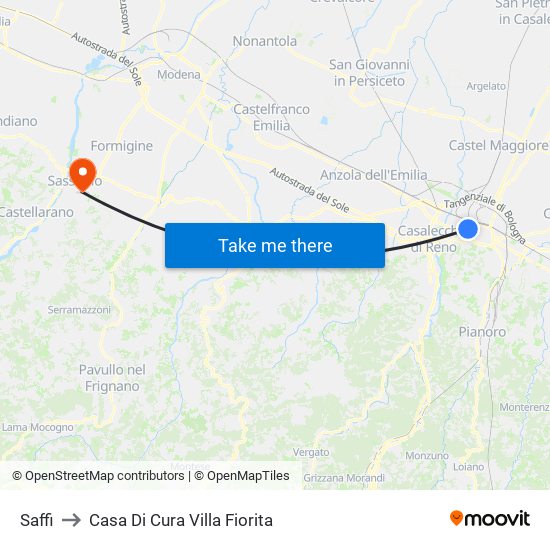 Saffi to Casa Di Cura Villa Fiorita map