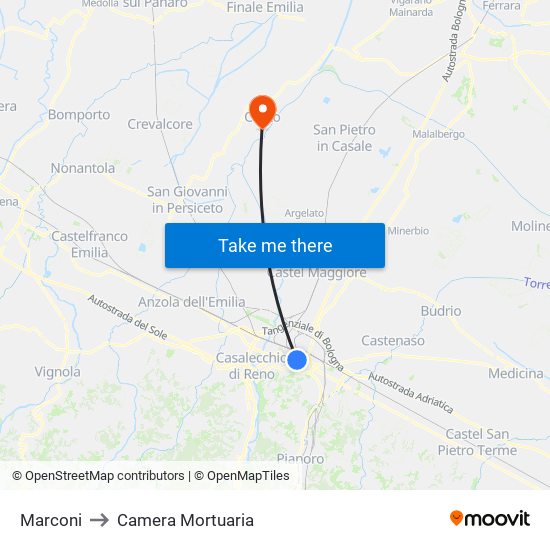 Marconi to Camera Mortuaria map