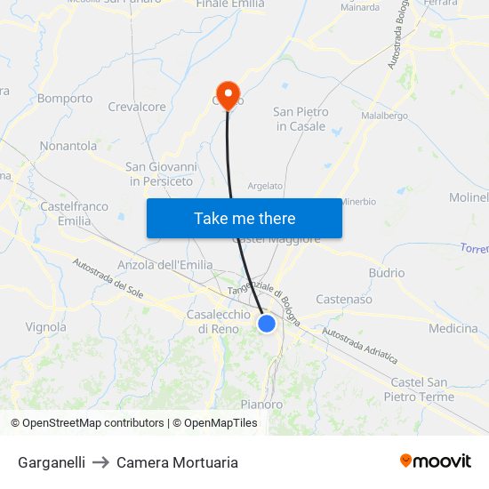 Garganelli to Camera Mortuaria map