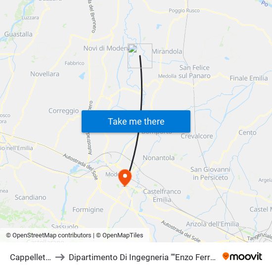 Cappelletta to Dipartimento Di Ingegneria ""Enzo Ferrari"" map