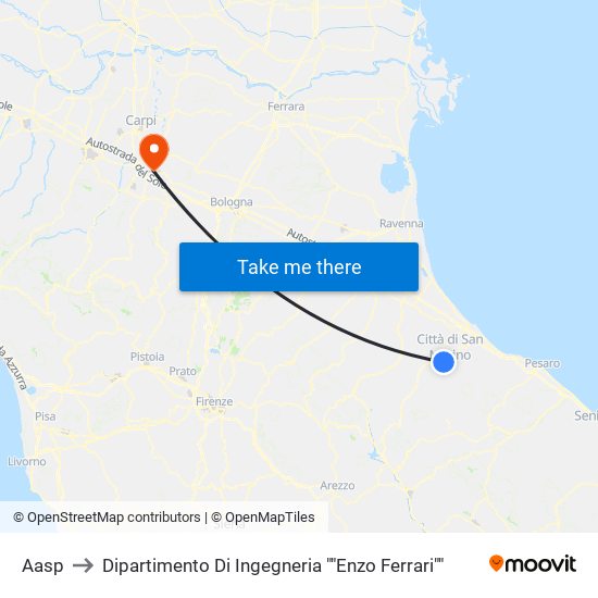 Aasp to Dipartimento Di Ingegneria ""Enzo Ferrari"" map