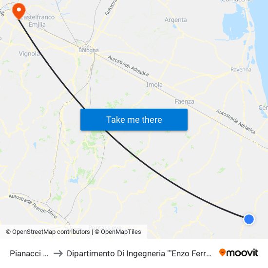 Pianacci -D to Dipartimento Di Ingegneria ""Enzo Ferrari"" map