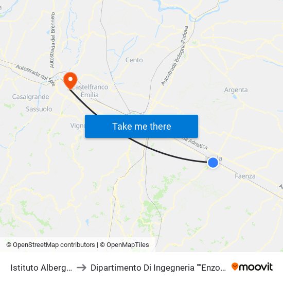 Istituto Alberghetti to Dipartimento Di Ingegneria ""Enzo Ferrari"" map