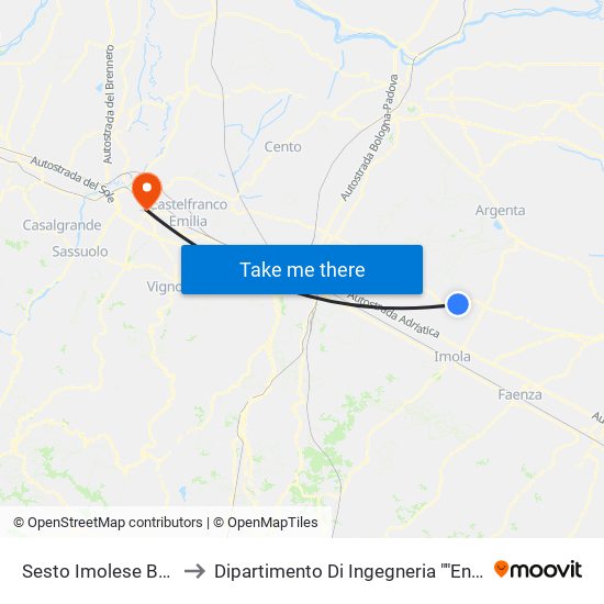 Sesto Imolese Balducci to Dipartimento Di Ingegneria ""Enzo Ferrari"" map