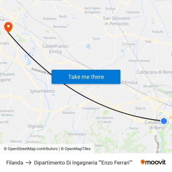 Filanda to Dipartimento Di Ingegneria ""Enzo Ferrari"" map