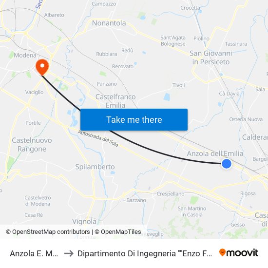 Anzola E. Magli to Dipartimento Di Ingegneria ""Enzo Ferrari"" map