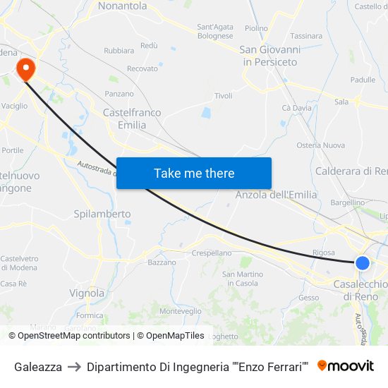 Galeazza to Dipartimento Di Ingegneria ""Enzo Ferrari"" map