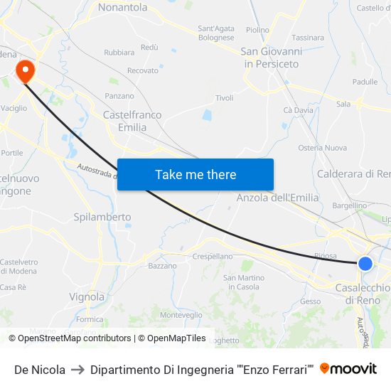 De Nicola to Dipartimento Di Ingegneria ""Enzo Ferrari"" map