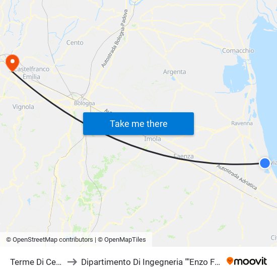 Terme Di Cervia to Dipartimento Di Ingegneria ""Enzo Ferrari"" map