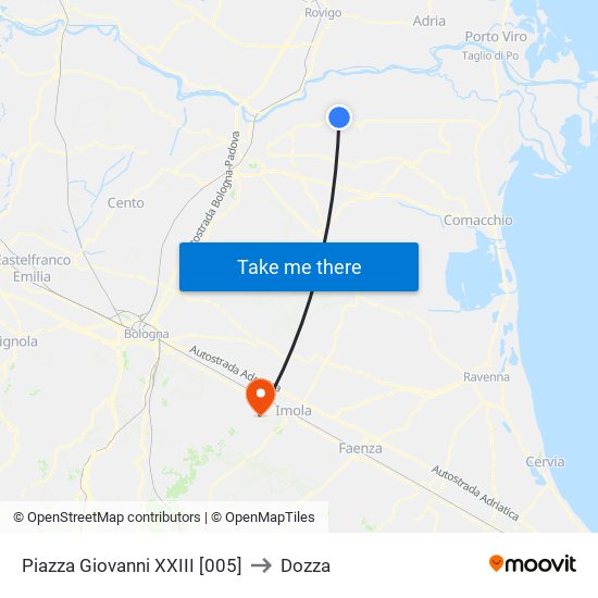 Piazza Giovanni XXIII [005] to Dozza map