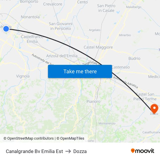 Canalgrande Bv Emilia Est to Dozza map