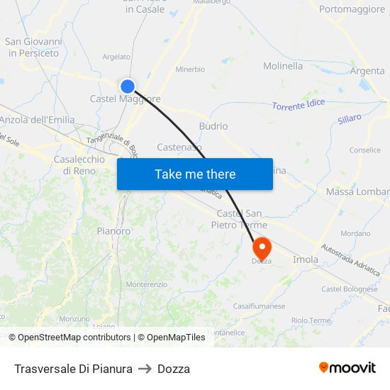 Trasversale Di Pianura to Dozza map