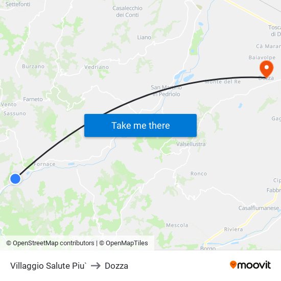Villaggio Salute Piu` to Dozza map