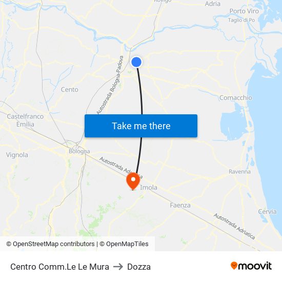 Centro Comm.Le Le Mura to Dozza map