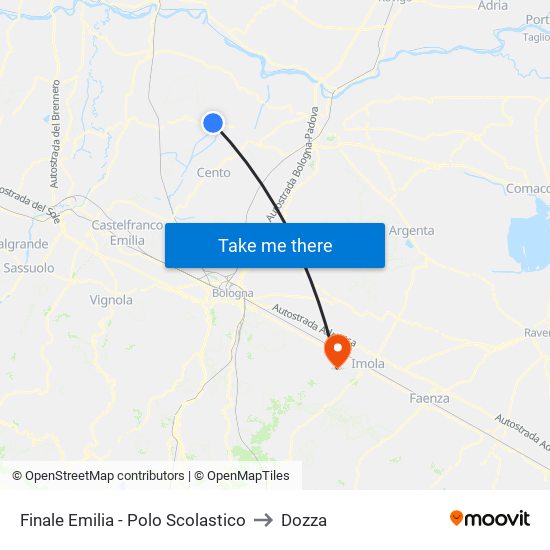 Finale Emilia - Polo Scolastico to Dozza map