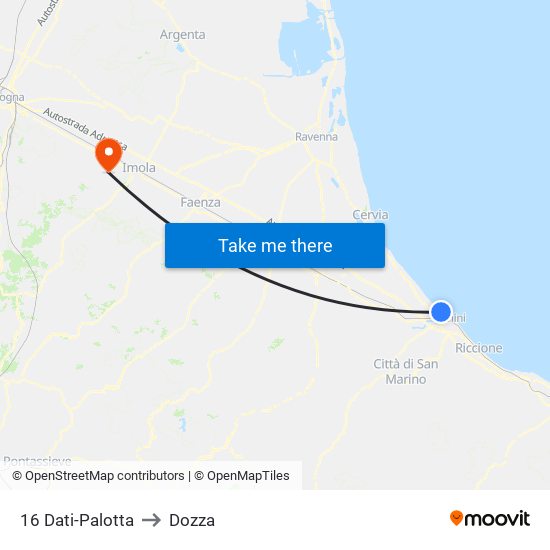 16 Dati-Palotta to Dozza map