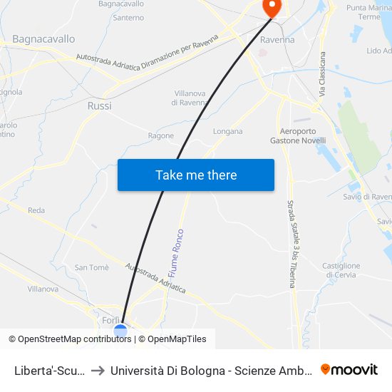 Liberta'-Scuole to Università Di Bologna - Scienze Ambientali map