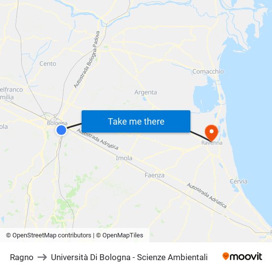 Ragno to Università Di Bologna - Scienze Ambientali map
