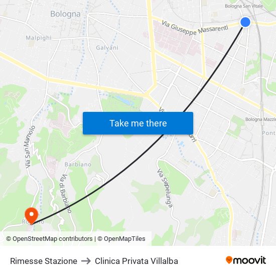 Rimesse Stazione to Clinica Privata Villalba map