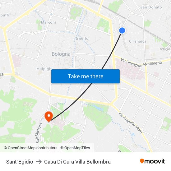 Sant`Egidio to Casa Di Cura Villa Bellombra map