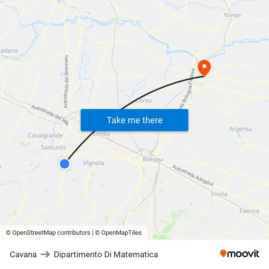 Cavana to Dipartimento Di Matematica map