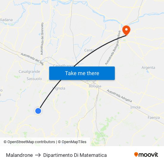 Malandrone to Dipartimento Di Matematica map