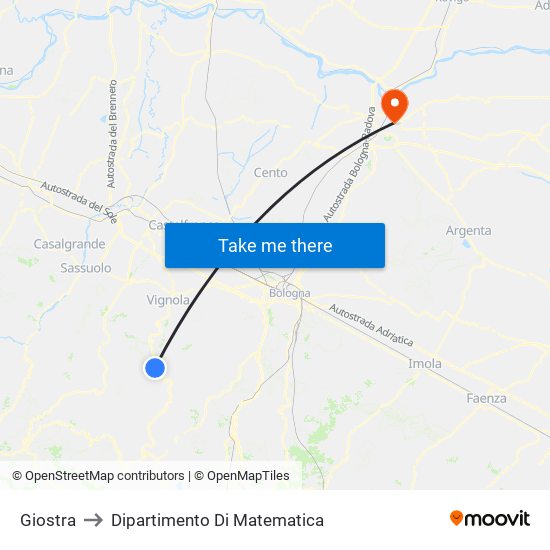 Giostra to Dipartimento Di Matematica map