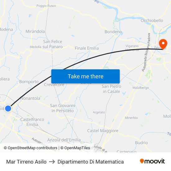 Mar Tirreno Asilo to Dipartimento Di Matematica map