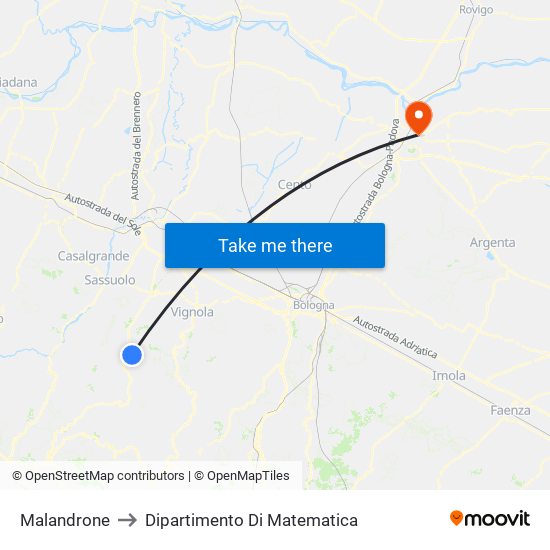 Malandrone to Dipartimento Di Matematica map