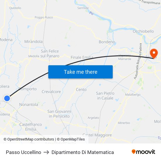 Passo Uccellino to Dipartimento Di Matematica map