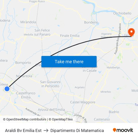 Araldi Bv Emilia Est to Dipartimento Di Matematica map