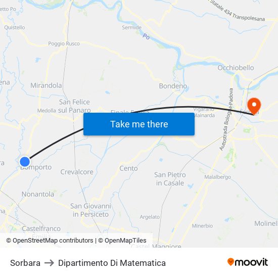 Sorbara to Dipartimento Di Matematica map