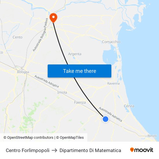 Centro Forlimpopoli to Dipartimento Di Matematica map